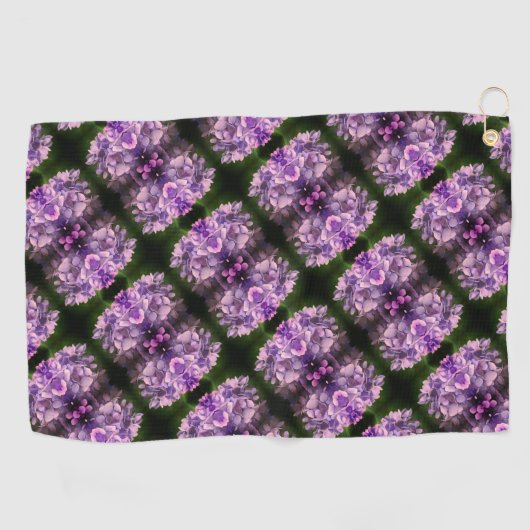 Blue Hydrangea Petals Abstract Kunstpatroon Golfhanddoek (Horizontaal)