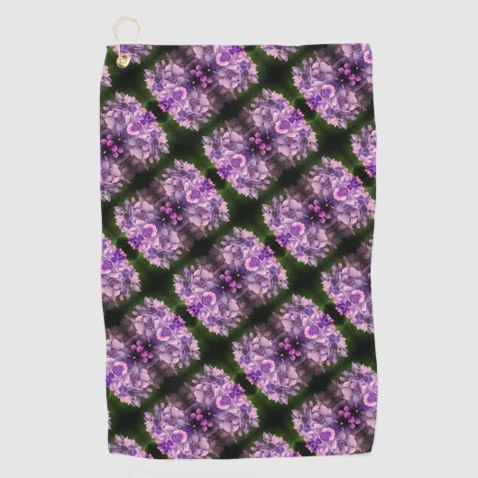 Blue Hydrangea Petals Abstract Kunstpatroon Golfhanddoek (Voorkant)