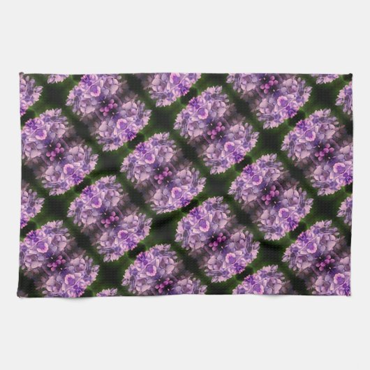 Blue Hydrangea Petals Abstract Kunstpatroon Theedoek (Horizontaal)