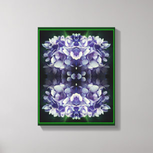 Blue Hydrangea Petals Close Up Abstract Canvas Afdruk