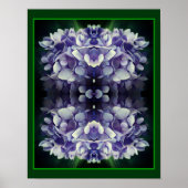 Blue Hydrangea Petals Close Up Abstract Poster (Voorkant)