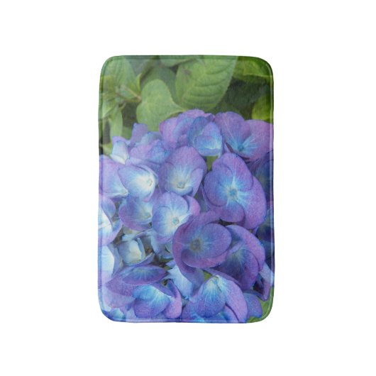 Blue Hydrangea Petals Floral Badmat (Voorkant Verticaal)
