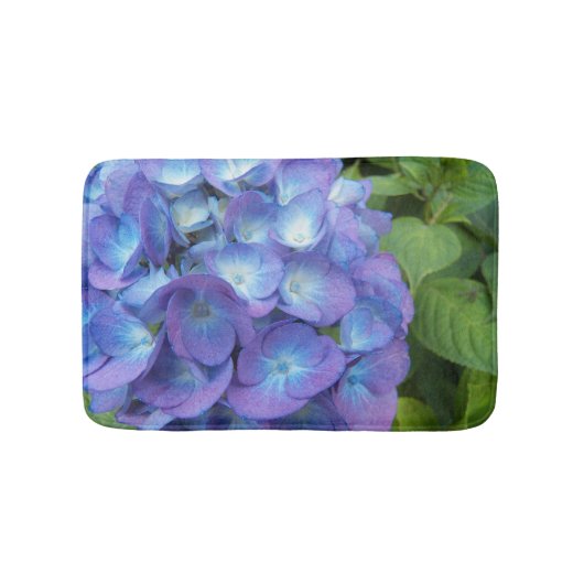 Blue Hydrangea Petals Floral Badmat (Voorkant)