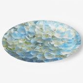 Blue Hydrangea Petals Floral Papieren Bordje (Gekanteld)