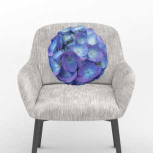 Blue Hydrangea Petals Floral Rond Kussen