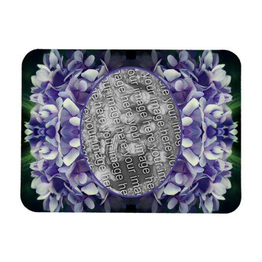 Blue Hydrangea Petals Lijst Uw foto toevoegen Magneet (Horizontaal)