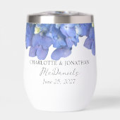 Blue Hydrangea Petals Wedding Personalized Names (Voorkant)