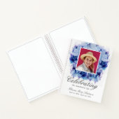 Blue Hydrangea Photo Memorial Funeral Guest Book Notitieboek (Binnen)