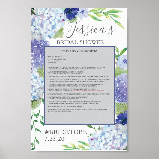 Blue Hydrangea Photo Prop Poster Lijst (Voorkant)