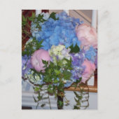 Blue Hydrangea Pink Peonies Briefkaart (Voorkant)