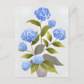 Blue Hydrangea Plant | Mooie bloemen Waterverf Briefkaart (Voorkant)