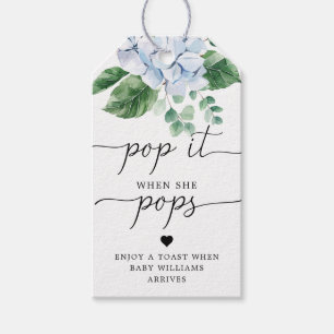 Blue Hydrangea Pop hem als ze Pop voor tag Cadeaulabel