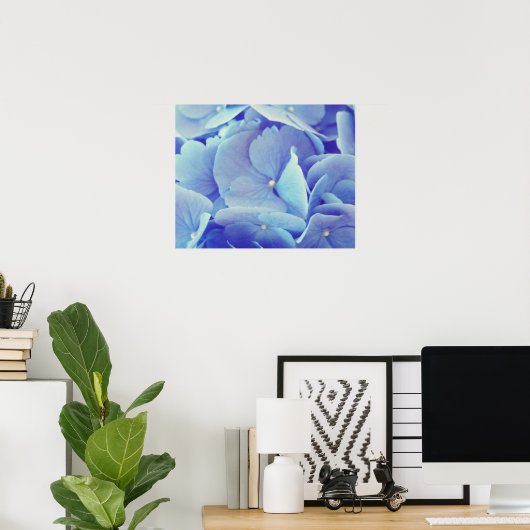 Blue Hydrangea Poster (Thuiskantoor)
