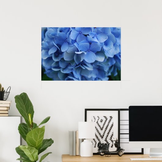 Blue Hydrangea Poster (Thuiskantoor)