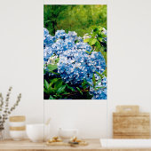 Blue Hydrangea Poster (Keuken)