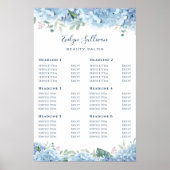 Blue Hydrangea Price List Poster (Voorkant)