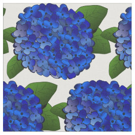 Blue Hydrangea Print Fabric Stof
