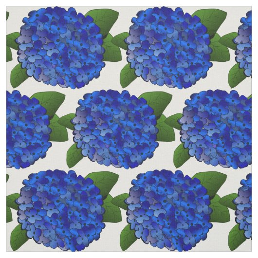 Blue Hydrangea Print Fabric Stof (Swatch)