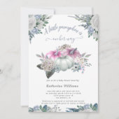 blue hydrangea pumpkin - baby shower - uitnodiging (Voorkant)