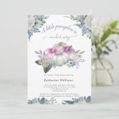 blue hydrangea pumpkin - baby shower - uitnodiging (Staand voorkant)