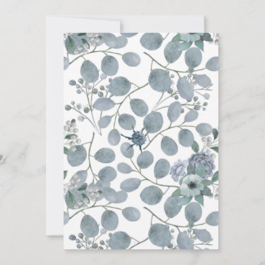 blue hydrangea pumpkin - baby shower - uitnodiging (Achterkant)