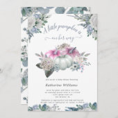 blue hydrangea pumpkin - baby shower - uitnodiging (Voorkant / Achterkant)