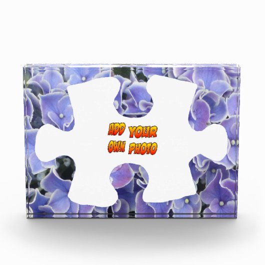 Blue Hydrangea Puzzle Piece Cust. Fotoblok (Voorkant)