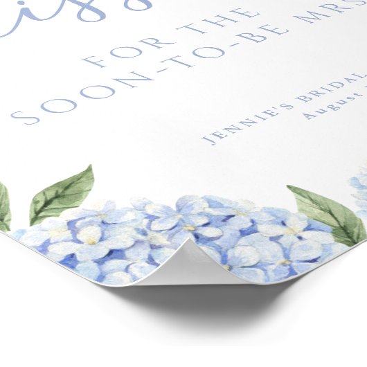 Blue Hydrangea raden hoeveel kussen douche spel Poster (Hoek)