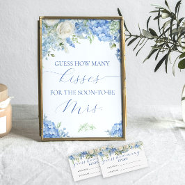 Blue Hydrangea raden hoeveel kussen spel teken Poster