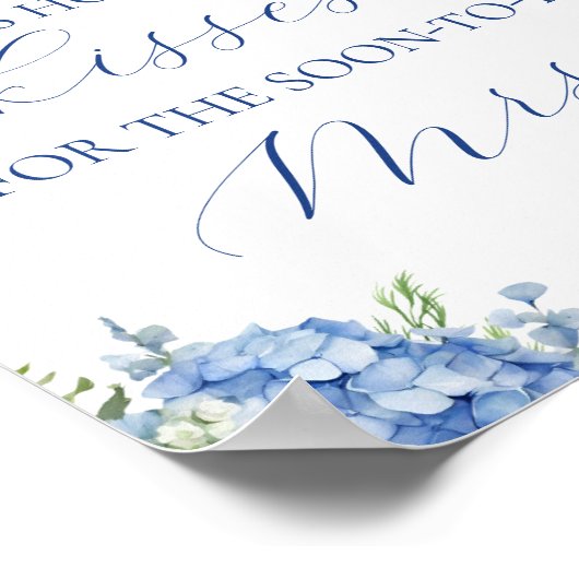 Blue Hydrangea raden hoeveel kussen spel teken Poster (Hoek)