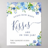 Blue Hydrangea raden hoeveel Vrijgezellenfeest Poster (Voorkant)