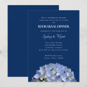 Blue Hydrangea Rehearsal Dinner Host Names Kaart (Voorkant / Achterkant)
