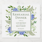 Blue Hydrangea repetitie diner Bier Etiket (Enkel label)