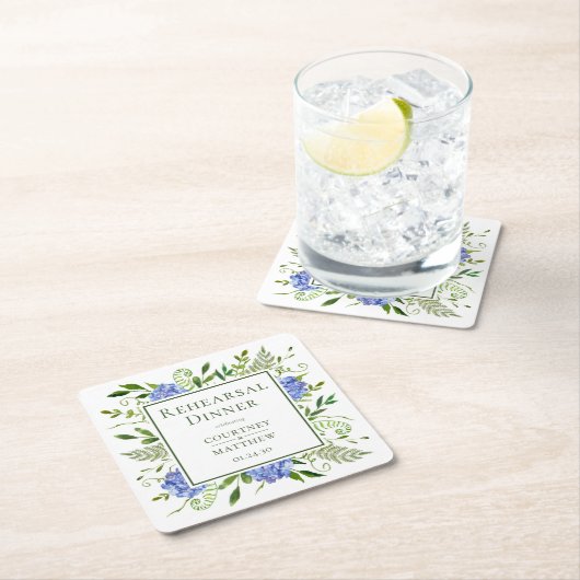 Blue Hydrangea repetitie diner Kartonnen Onderzetters (Insitu)