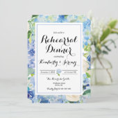 Blue Hydrangea repetitie diner uitnodiging Kaart (Staand voorkant)