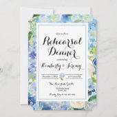 Blue Hydrangea repetitie diner uitnodiging Kaart (Voorkant)