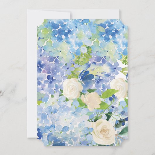 Blue Hydrangea repetitie diner uitnodiging Kaart (Achterkant)