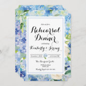 Blue Hydrangea repetitie diner uitnodiging Kaart (Voorkant / Achterkant)