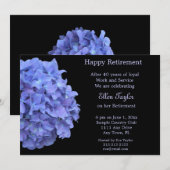 Blue Hydrangea Retirement Party Invitation Kaart (Voorkant / Achterkant)