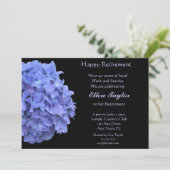 Blue Hydrangea Retirement Party Invitation Kaart (Staand voorkant)