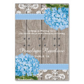 Blue Hydrangea Ribbon DIY Tent Place Card Kaart (Voorkant)