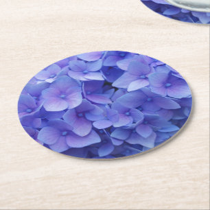 Blue Hydrangea Ronde Kartonnen Onderzetter