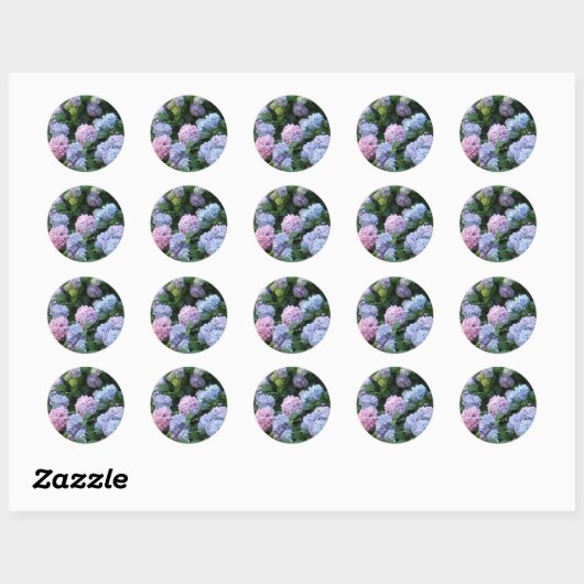 Blue Hydrangea Ronde Sticker (Vel)