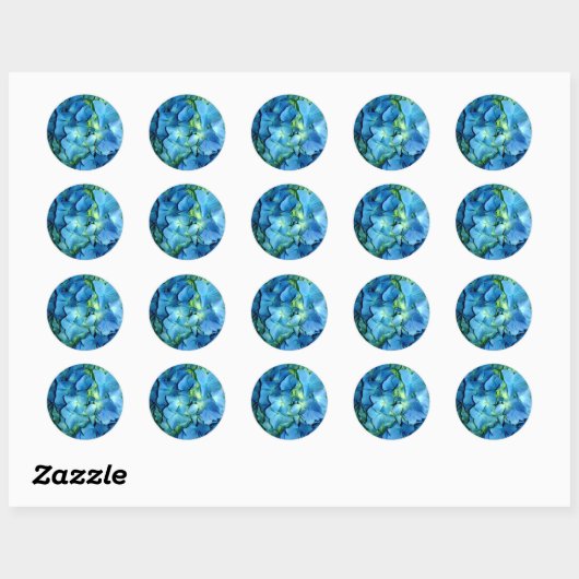 Blue Hydrangea Ronde Sticker (Vel)