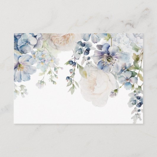 Blue Hydrangea & Roos Flowers Luier Raffle Kaart (Achterkant)