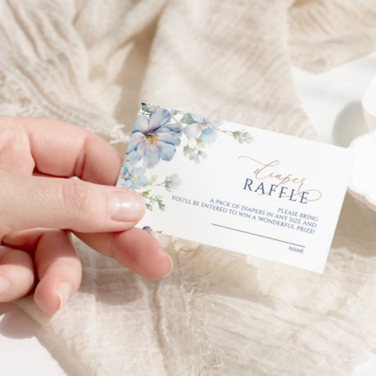 Blue Hydrangea & Roos Luier Raffle Ticket Informatiekaartje