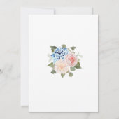 Blue Hydrangea Roze Bloemen Botanisch Vrijgezellen Kaart (Achterkant)