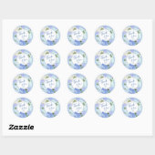 Blue Hydrangea Rozen Groen Bloemen Dank u Ronde Sticker (Vel)