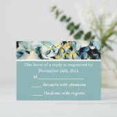 Blue Hydrangea RSVP-kaarten RSVP Kaartje (Staand voorkant)