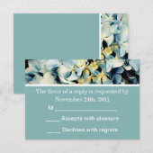 Blue Hydrangea RSVP-kaarten RSVP Kaartje (Voorkant / Achterkant)